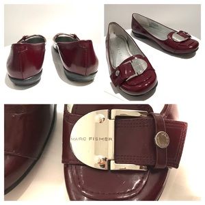 MARC FISHER Glossy Burgundy Flats